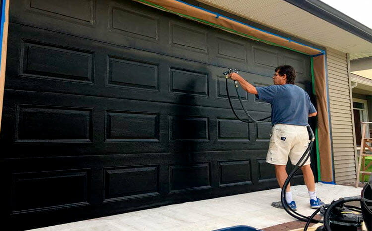 Garage Door painting per square foot black door