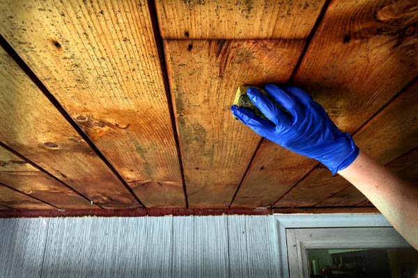 removing mold from drywall and wood