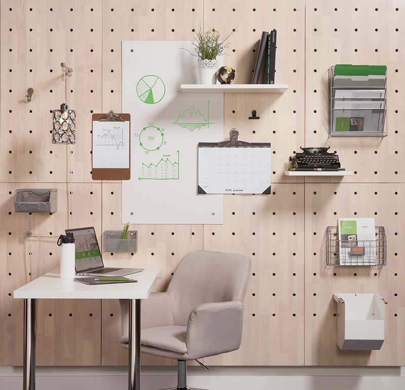 Pegboard wall covering