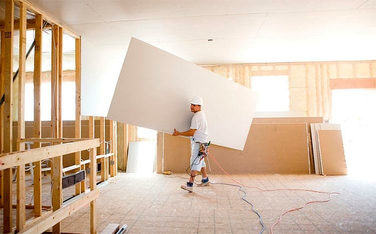 What types of drywall and sheetrock are there man hold the drywall