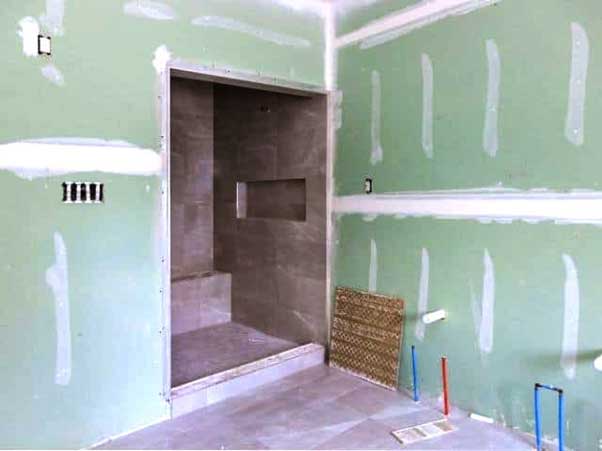 bathroom drywall