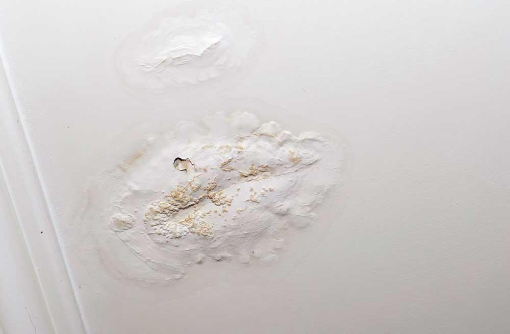 water damaged drywall ceiling