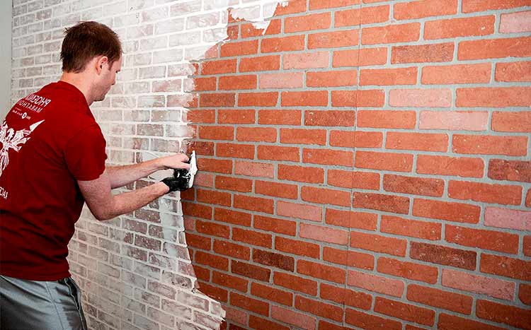 Best Way to Paint Brick Wall  Prep, Paints & Roller vs. Spray