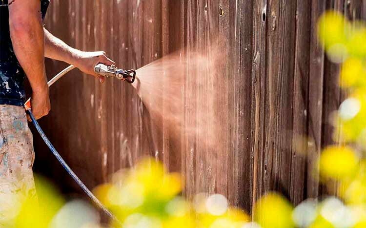 Wooden fence cleaning