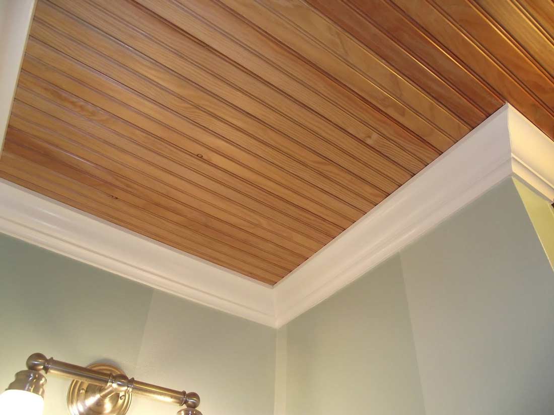 wooden plank ceiling