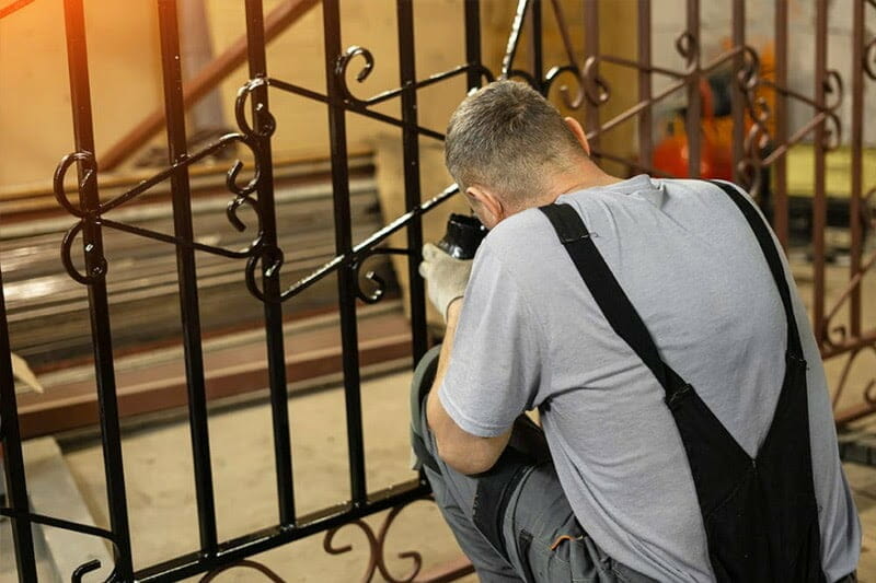 Wrought iron deck railing