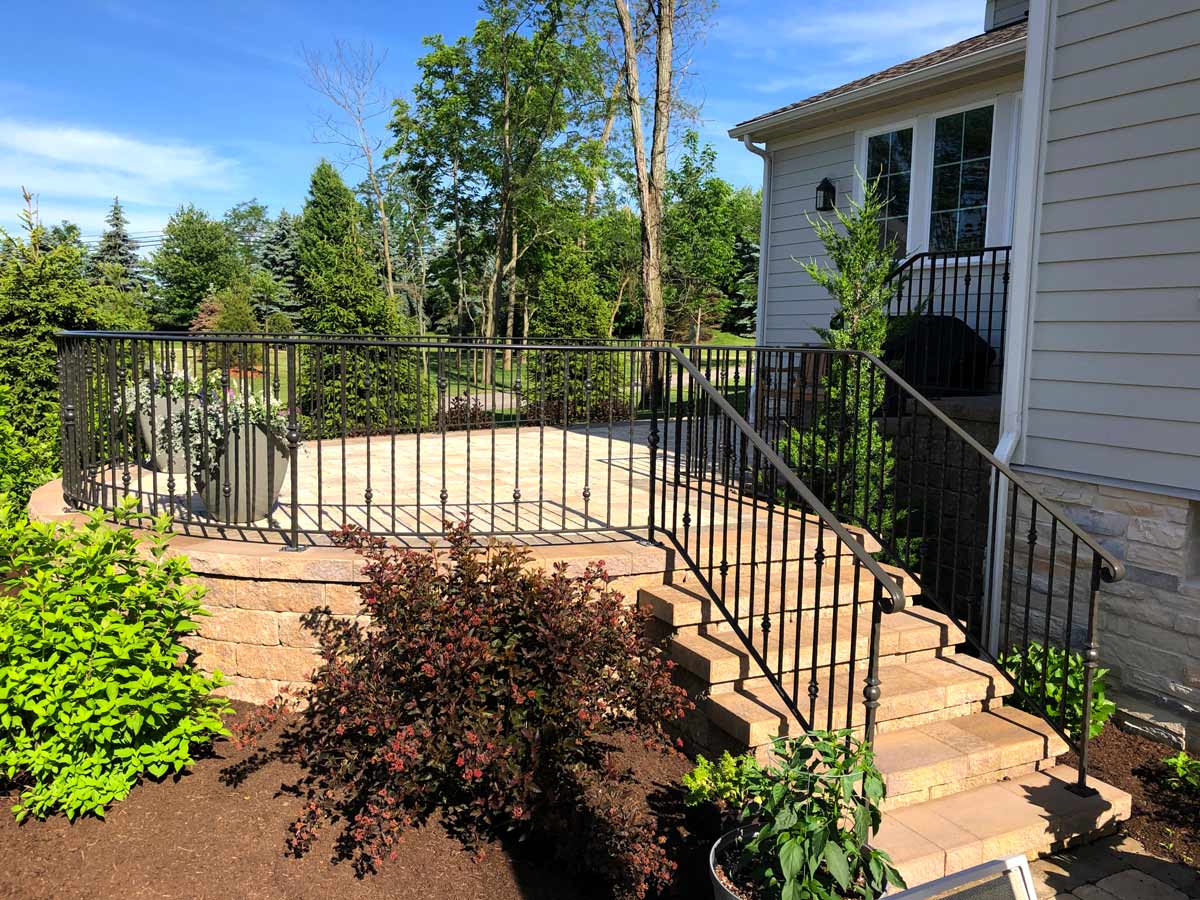 classic style wrought iron deck railing front porch