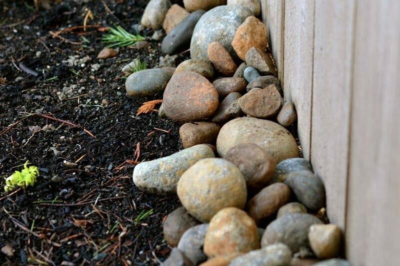 Washed river rocks or decorative stones