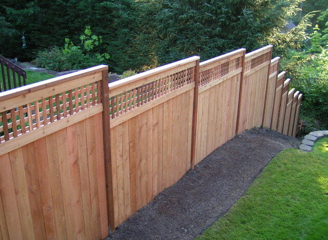 picture frame fence with lattice