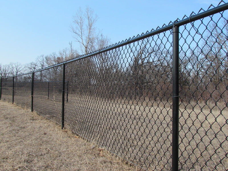 Black vinyl coated chain link fence