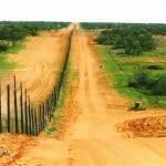 longest fence in the world made from metal pickets and chicken wire