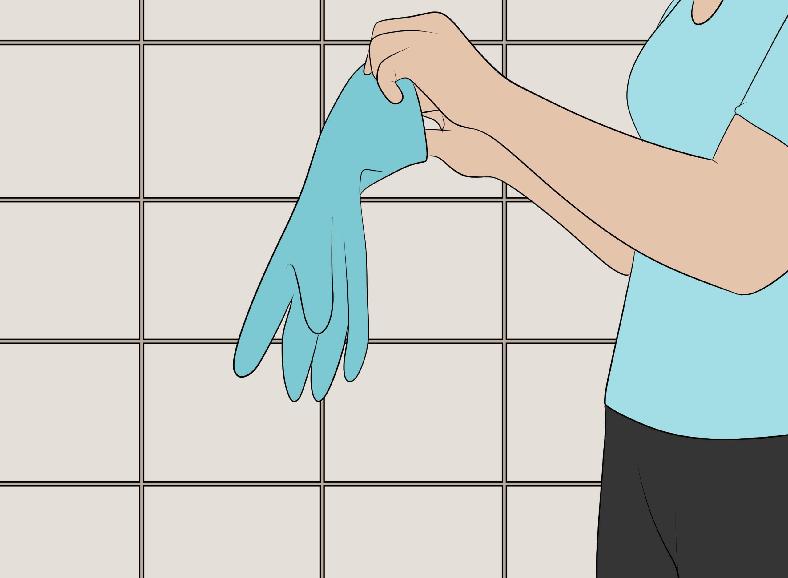 Safety precautions when cleaning mold in shower grout